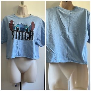 Blue Disney Stich Character Crop Top